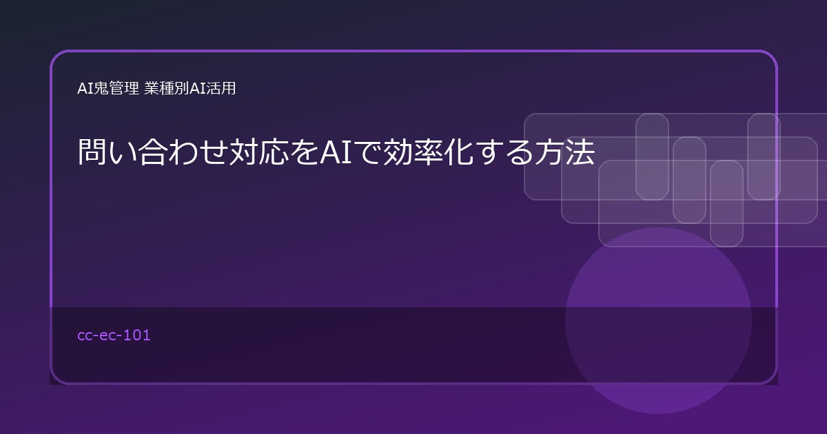【EC・小売】問い合わせ対応をAIで効率化する方法｜配送・在庫・返品質問の一次返信案