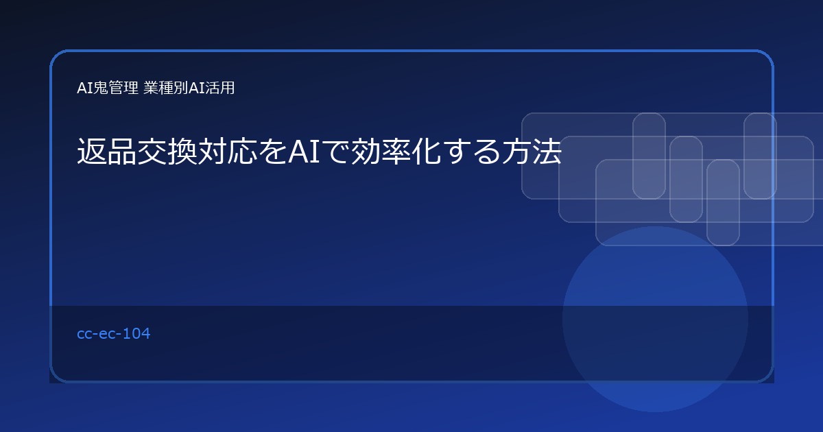 【EC・小売】返品交換対応をAIで効率化する方法｜履歴整理・確認事項・返信案